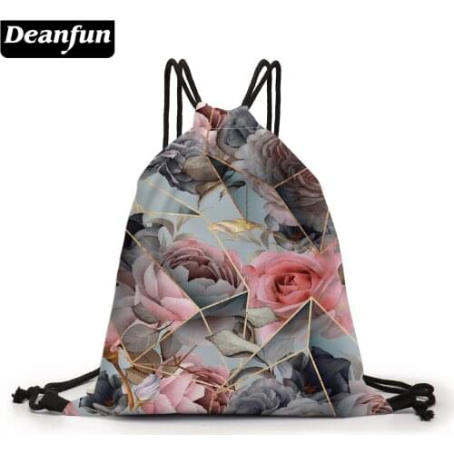 Deanfun Colorful Drawstring Bag Brilliant Rose Printed Softback Women Elegant Schoolbags 60449