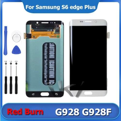 SUPER AMOLED For Samsung Galaxy S6 Edge Plus LCD Display Touch Screen Without Frame S6 Edge Plus G928 G928F LCD With Red Shadows