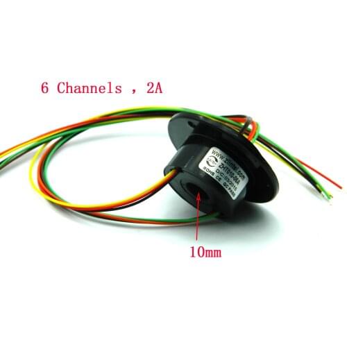1pc 6 Channels 2A Diameter 30mm Conductive Slip Ring 10mm Hole Rotation Hollow Slipring Spare Part