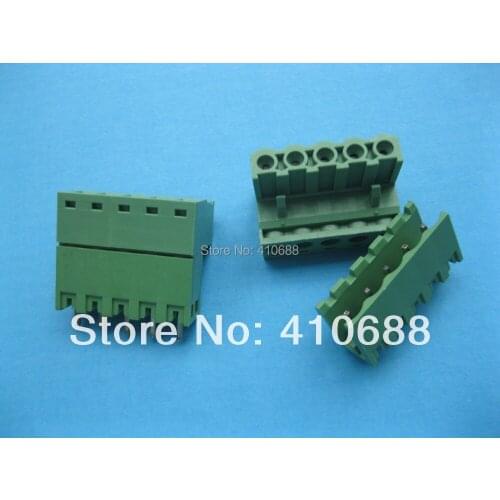 100 Pcs 5 way/pin Pitch 5.08mm Screw Terminal Block Connector Pluggable Type Green 2EDCK-2EDCV-5.08