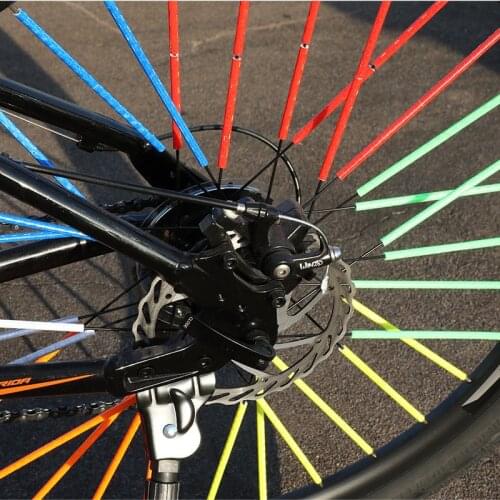 12Pcs Bicycle Lights Wheel Rim Spoke Clip Tube Safety Warning Light Cycling Bike Strip Reflective Reflector Bicycle Accessories
