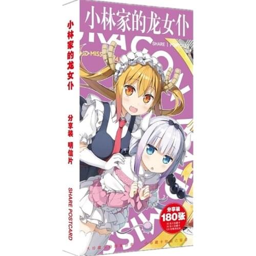 180pcs/Set Anime Miss Kobayashis Dragon Maid Postcard/Greeting Card/Message Card/Christmas and New Year gifts