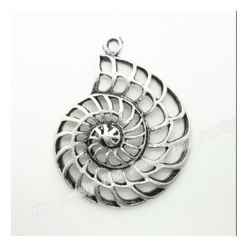 23 pcs Vintage Charms Shell Pendant Antique silver Fit Bracelets Necklace DIY Metal Jewelry Making