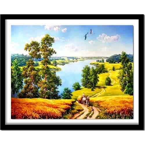Full Drill Square Diamond 5D DIY Diamond Painting"Autumn scenery"Diamond Embroidery Cross Stitch Rhinestone Painting