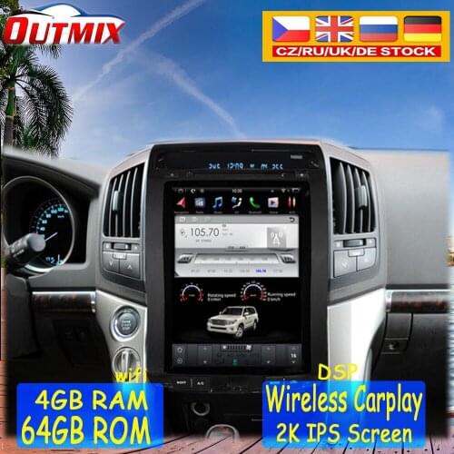 Car Audio Vertical screen Tesla Android 9.0 Car GPS navigation for TOYOTA LAND CRUISER LC200 2008-2015 Car Multimedia player BT