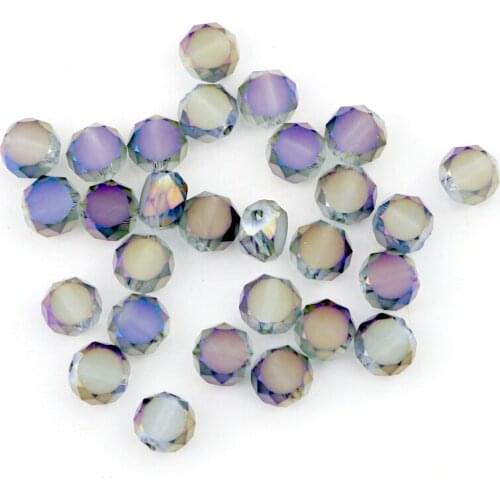 Wholesale Beads 710pcs 10mm Faceted Crystal Spacer Rondelle Charm Beads Diy Jewelry Beads Half Purple Plated Color
