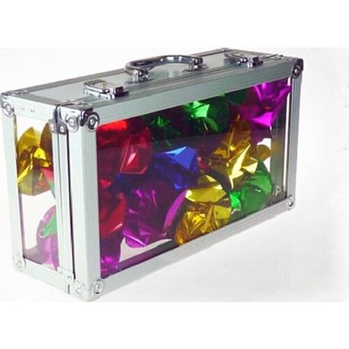 Glassy Briefcase Magic Tricks Fun Stage Empty Crystal Briefcase Magicians Appearing Bills Flowers Magia Illusions Gimmick Props