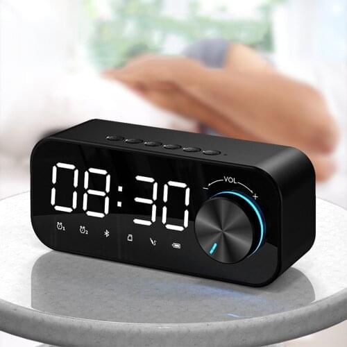 Bluetooth Alarm Clock Speaker Digital Display Alarm Clock LED Wireless Subwoofer Music Player Table Clock Home Decor
