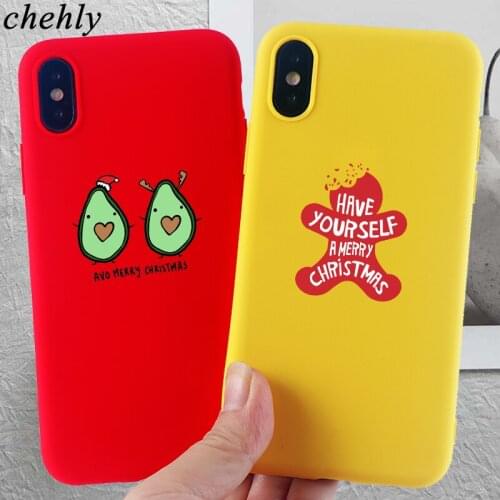 Merry Christmas Phone Case for iPhone X XR XS Max 8 7 6 S Plus Cartoon Cases Soft Silicone Fitted Cell Phone Accessories Covers