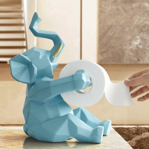 Animal statue Craft Toilet Paper Holder Table living room office restaurant hanging paper Elephant/deer figurine home decor