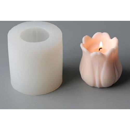 3D Tulip Candle Mold Flower Resin Silicone Molds Soy Wax DIY Tool Mothers Day Gift Handmade Diy Soap Mould Making Supplies