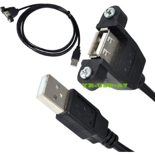 USB 2.0 A female socket panel mount to USB A male plug extension cable