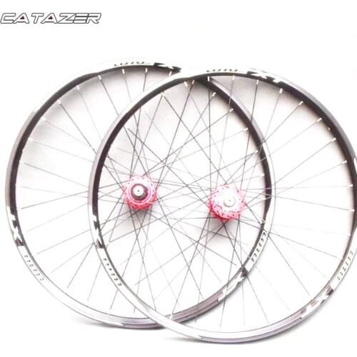 Catazer Aluminum Alloy Wheels MTB Mountain Bike 24/26/27.5/29inch Sealed Bearing Disc Brake Wheelset Double Rim Wheel Set 32H