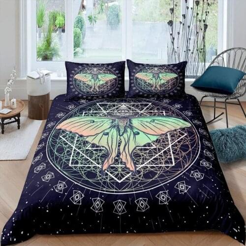 Colorful Death Moth Bedding Set Modern 3d Duvet Cover Sets Comforter Bed Linen Twin Queen King Single Size Luxury Flying Animal