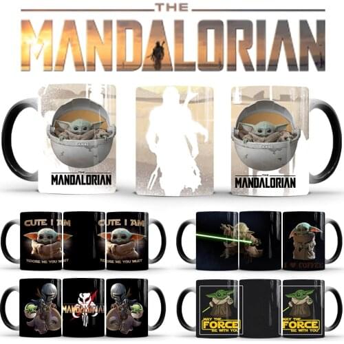 Star Wars Yoda Baby Mandalorian Color Changing Mug Ceramic Hot Magic Coffee Breakfast Water Cup Christmas Birthday Gift