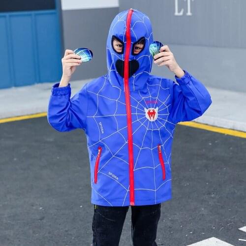 Spring Autumn Boys Jacket With Glasses Children Casual Top Coat Hoodie Hooded Glasses Jackets Teenagers Boy Clothes Outwear 5-13