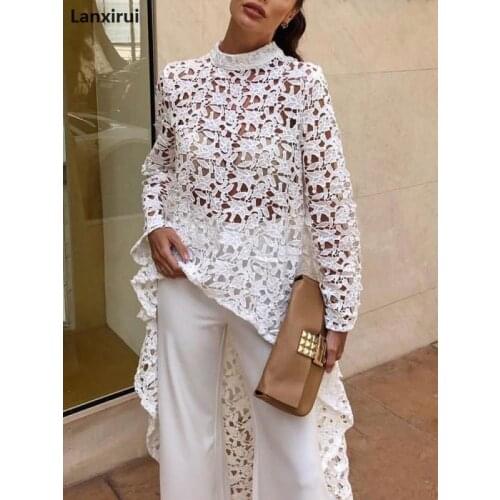 Lanxirui Openwork Blouses