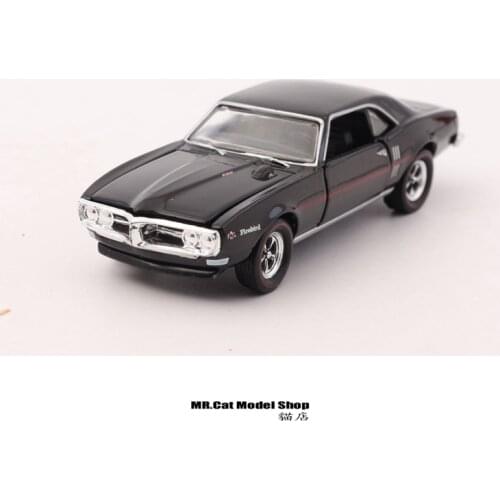 Metal 1:64 CAR Model M2 Alloy Toy Car 1968 Pontiac FIREBIRD Black Red Strip Without Box Collect Toy Figures