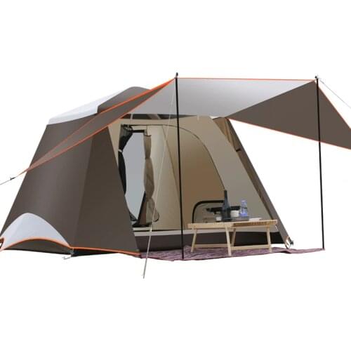 Upgrade new free build 2doors 3 - 4persons fully-automatic tent automatic camping family tent in good quality family travel tent