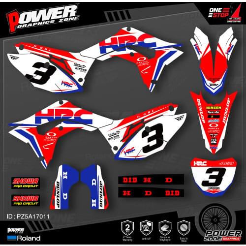PowerZone Custom Team Graphics Backgrounds Decals Stickers Kit For HONDA 2018 2019 2020 CRF250R 2017 2018 2019 2020 CRF450 011