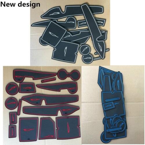 Hot Car Groove Gate Slot Armrest Storage Rubber non-slip mat door pad/cup lamp 13pcs/set For Toyota Corolla Altis 2014 2015 2016