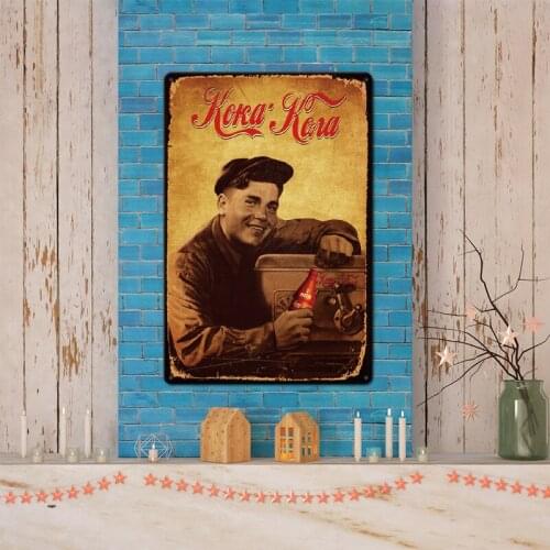 Frameless Retro Cola Poster Imitation Tin Painting Living Room Background Wall Decoration Painting Hanging Painting Anime Poster