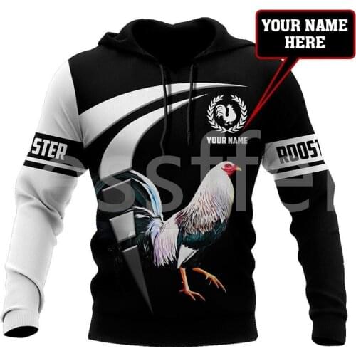 Tessffel Rooster Chicken Cock Animal Camo Colorful Harajuku NewFashion Tracksuit 3DPrint Streetwear Jacket Hoodies Men/Women D-4
