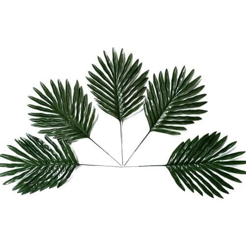 Home Daily Decoration Plant Simulation Fake Green Flower Arrangement Iron Single Dark Green Optional Scattered Tail Leaves