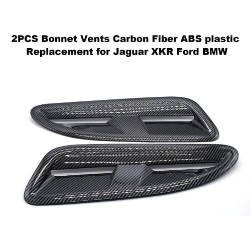 2PCS Bonnet Vents Carbon Fiber Vents Bonnet Hood Scoop Intake Vent Cover Trim Replacement for Jaguar XKR Ford BMW Car-Styling