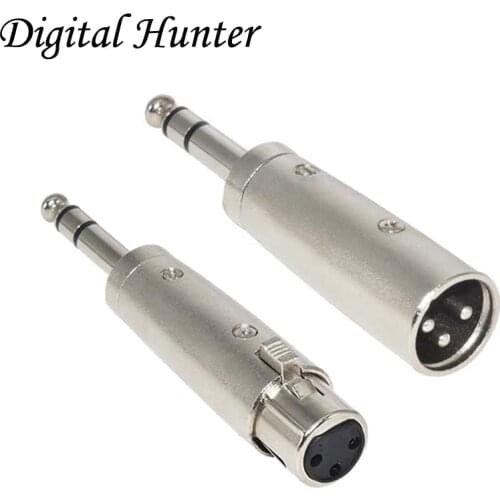 High Quality Nickel Plated 3Pin XLR Female Jack to 1/4" 6.35mm Male Plug Stereo Microphone Adapter Connector