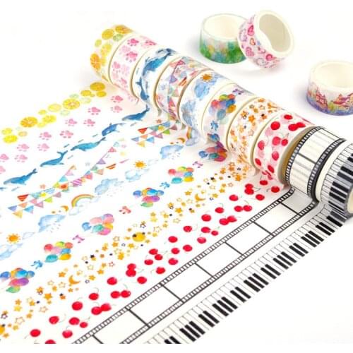 20mm X 7m Japanese Kawaii Washi Tape Twilight dream nebula Starry sky balloon DIY Adhesive Tape for Scrapbooking Dokibook Fiofax