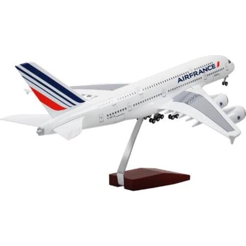 1/160 Scale 50cm Air France Airline Model Airplane Airbus A380 Aircraft Model Resin Plane WIth Light and Wheels For Collection