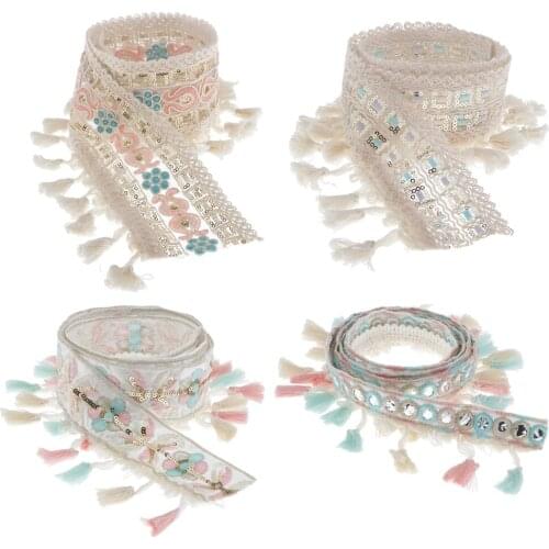 1yd Embroidery Sewing Trim Ribbon Pom Pom Tassel Ball Fringe Edging Applique DIY