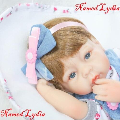 40cm Silicone Reborn Baby Doll named Lydia girl reborn babies for kids doll Gift Soft bebe alive reborn bonecas