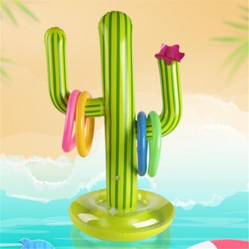 HUYU 5 PCS Inflatable Cactus Ring Toss Game Inflatable Toss Game Pool Toys Luau Party Supplies Indoor Outdoor Game for Kids