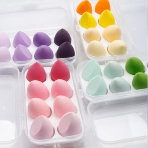 8pcs/Set Makeup Blender Cosmetic Puff with Storage Box Make Up Sponge Foundation Powder Sponges for Facial Beauty Cosmetic Tools