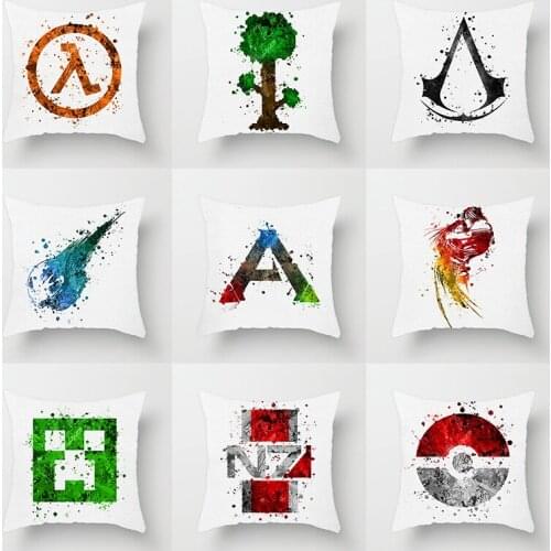 Watercolor Sofa Decorative Linen Cushion Cover Pillow Pillowcase Polyester 45*45 Throw Pillow Home Decor Pillowcover