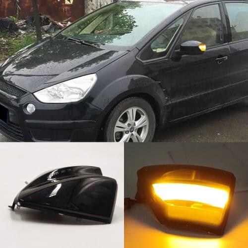 Car Flashing 2PCS Car LED Dynamic Turn Signal Side Wing Mirror Indicator Light Lamp For Ford S-Max 2007-2014 Kuga C394 2008-2012