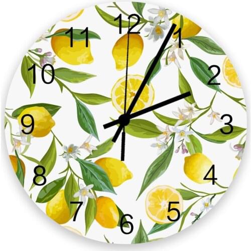 Fruit Lemon Yellow White Wall Clock Modern Design Living Room Silent Home Clock Children Room Decoration Wall Watch Mechanism