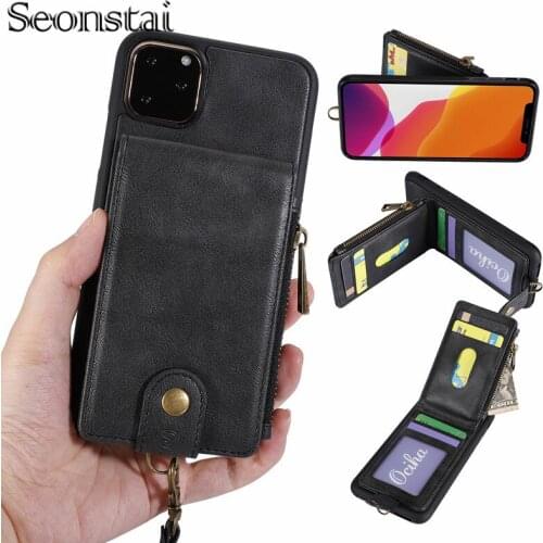 Flip Retro PU Leather Case For iPhone 11 Pro Max Multi Card Holder Phone Cases For iPhone 6 6s 7 8 Plus Vintage Wallet Card Capa