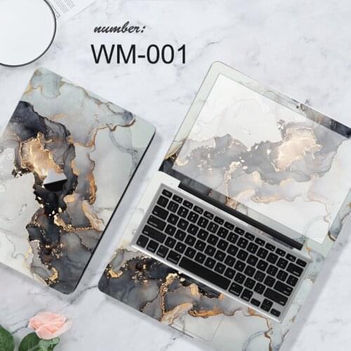 Black Marble Laptop Skin Notebook Sticker for macbook Air 11A1465 A1370 / A2179 / Pro Retina 13 A1502 A1425 / Pro 13 A1278