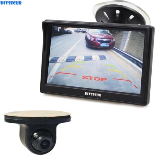 DIYSECUR 5" LCD Rear View Car Monitor + Waterproof Color HD Rear View Car Camera for Parking Assistance System