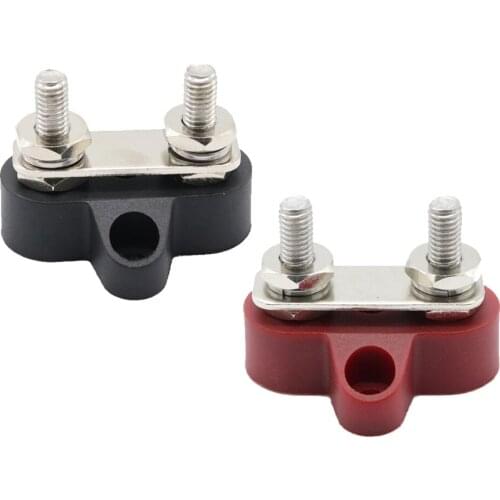 Marine Vehicles Double HeavyDuty Terminal Stud Red + Black (M6) Connection