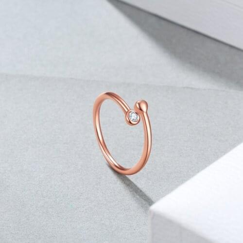 E Opening Ring for Women Gold Plated Adjustab lHeart Shape with Cubic Zirconia Wrap Stacking Open Rings Girls Fashion Gift