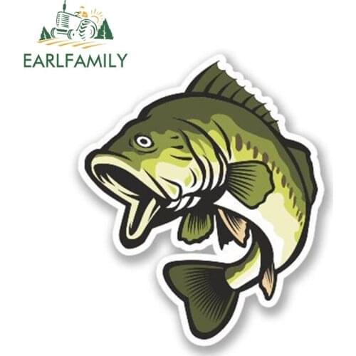 EARLFAMILY 13cm x 12cm Car Styling Fish Vinyl Sticker Laptop Travel Luggage Funny Decal Cartoon Graphics Waterproof Car Sticker