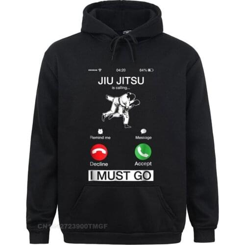 Dominant Jiu Jitsu Is Calling And I Must Go Funny Phone Screen TShirt Sweatshirts Youth Hoodies Long Sleeve Summer Fall Clothes