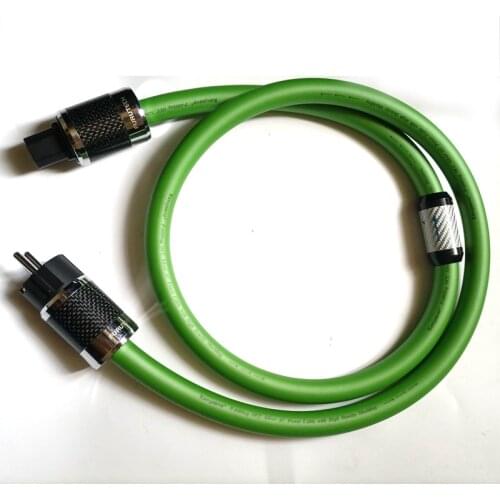 Hi-End 8N OCC silver plated 6cores power cable Carbon Fiber US/EU power plug connector Hifi audio AMP Speaker AC power cord