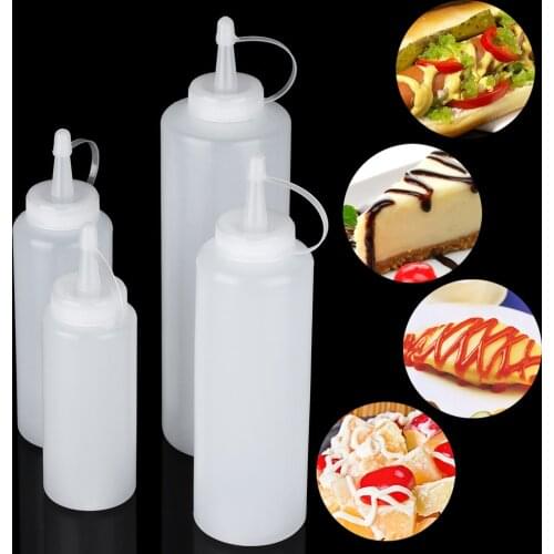 Kitchen Accessories Plastic Chocolate Squeeze Bottle With Cap Cake Decor Tool Bread Baking Dessert Condiment Dispenser Gadget