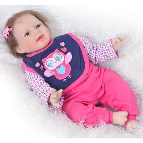 55CM Soft Silicone Reborn Baby Doll alive newborn girl bebe reborn Dolls Lifelike 22inch Children Birthday Xmas Gift
