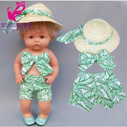 16" baby doll summer holiday Dress for 40 cm doll clothes skirt and hat Nenuco Ropa y su Hermanita
